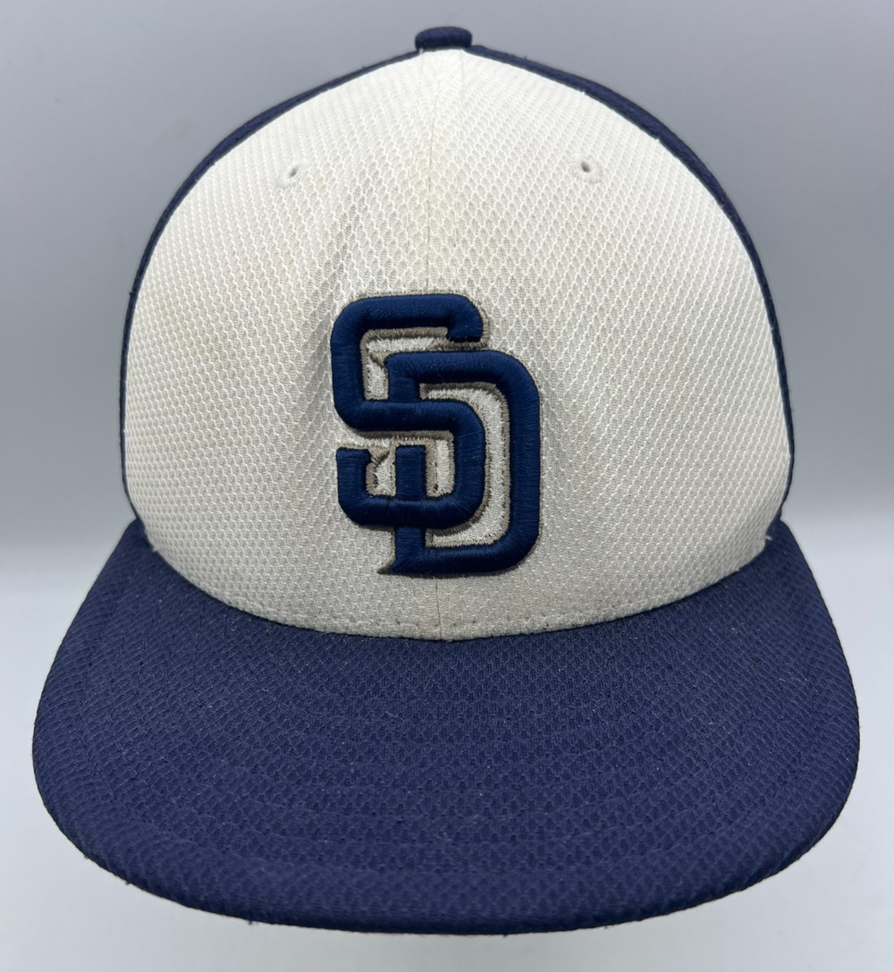 San Diego Padres Hat New Era 59FIFTY Fitted 7 3/8 Navy White MLB Baseball Cap